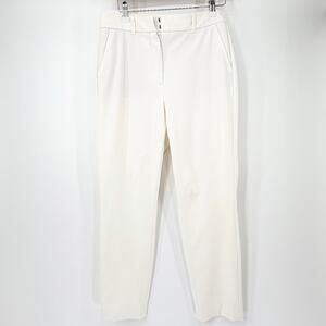 White House Black Market Slim Ankle Pants Size 8 White Stretch Business Career